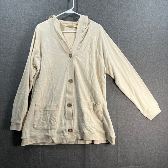 Isaac Mizrahi Live! Bridgehampton Textured Knit Hood Cream-X-Large - Picture 1 of 10